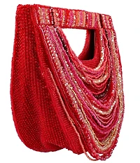 Mary Frances Ruby Chic Beaded Magnetic Snap Clutch