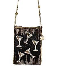 Mary Frances Sip Happens Rhinestoned Mini Martini Crossbody Bag