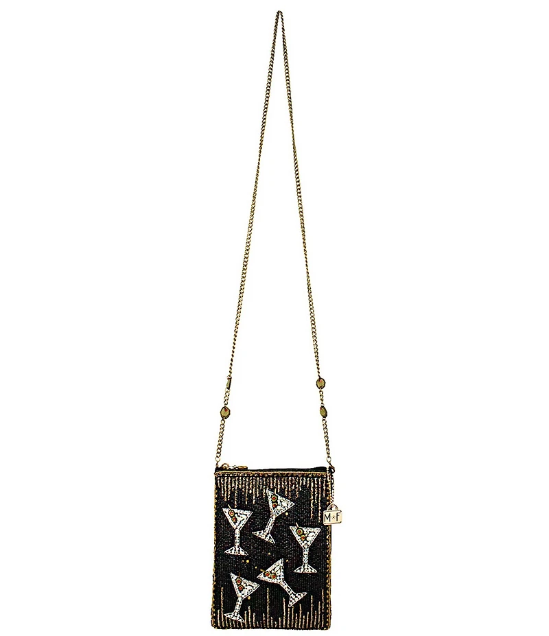Mary Frances Sip Happens Rhinestoned Mini Martini Crossbody Bag