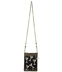 Mary Frances Sip Happens Rhinestoned Mini Martini Crossbody Bag