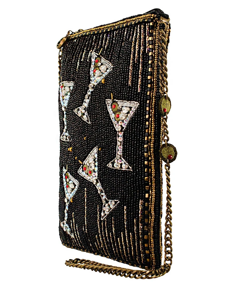Mary Frances Sip Happens Rhinestoned Mini Martini Crossbody Bag