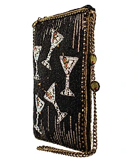 Mary Frances Sip Happens Rhinestoned Mini Martini Crossbody Bag