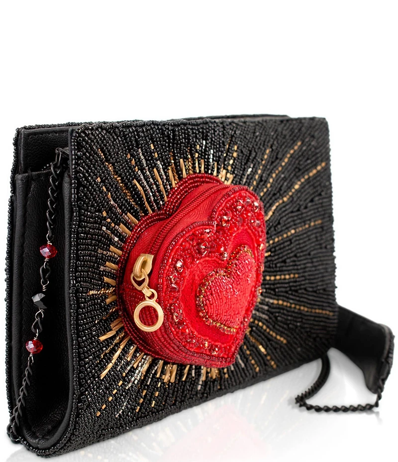 Mary Frances Stole My Heart Beaded Rhinestone Novelty Crossbody Bag