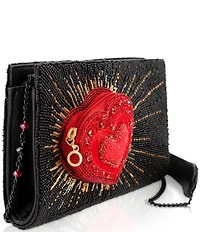 Mary Frances Stole My Heart Beaded Rhinestone Novelty Crossbody Bag