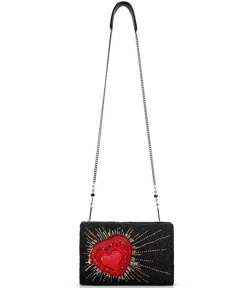 Mary Frances Stole My Heart Beaded Rhinestone Novelty Crossbody Bag