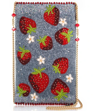 Mary Frances Strawberry Jam Beaded Crossbody Phone Bag