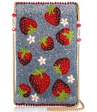 Mary Frances Strawberry Jam Beaded Crossbody Phone Bag