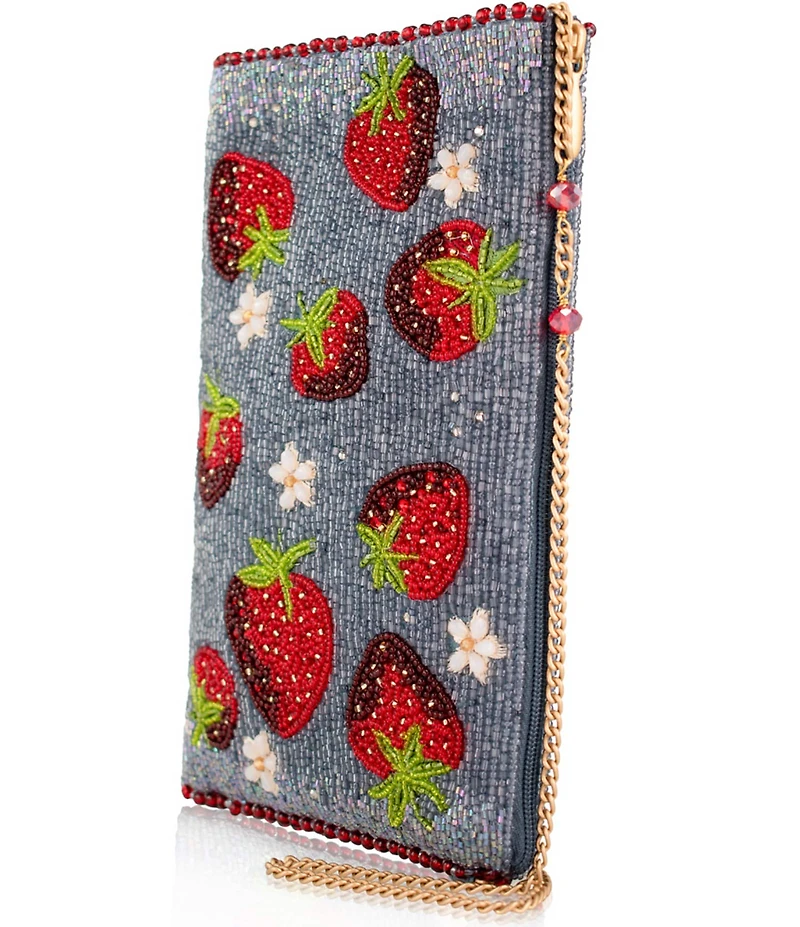 Mary Frances Strawberry Jam Beaded Crossbody Phone Bag