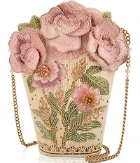 Mary Frances Sweet Pink Beaded Bouquet Clutch Crossbody Bag