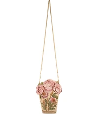 Mary Frances Sweet Pink Beaded Bouquet Clutch Crossbody Bag