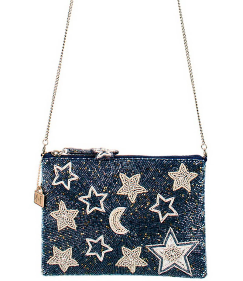 Mary Frances Super Nova Star Print Beaded Crossbody Bag