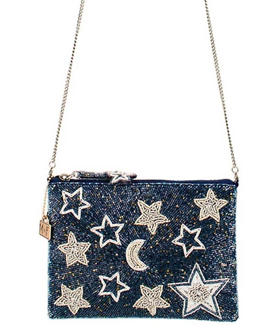 Mary Frances Super Nova Star Print Beaded Crossbody Bag