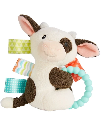 Mary Meyer Taggies Buttercup Cow Teether Rattle Plush Top