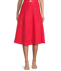 Mason's Daughter Andrea Coordinating Linen Pin Tuck A-Line Skirt