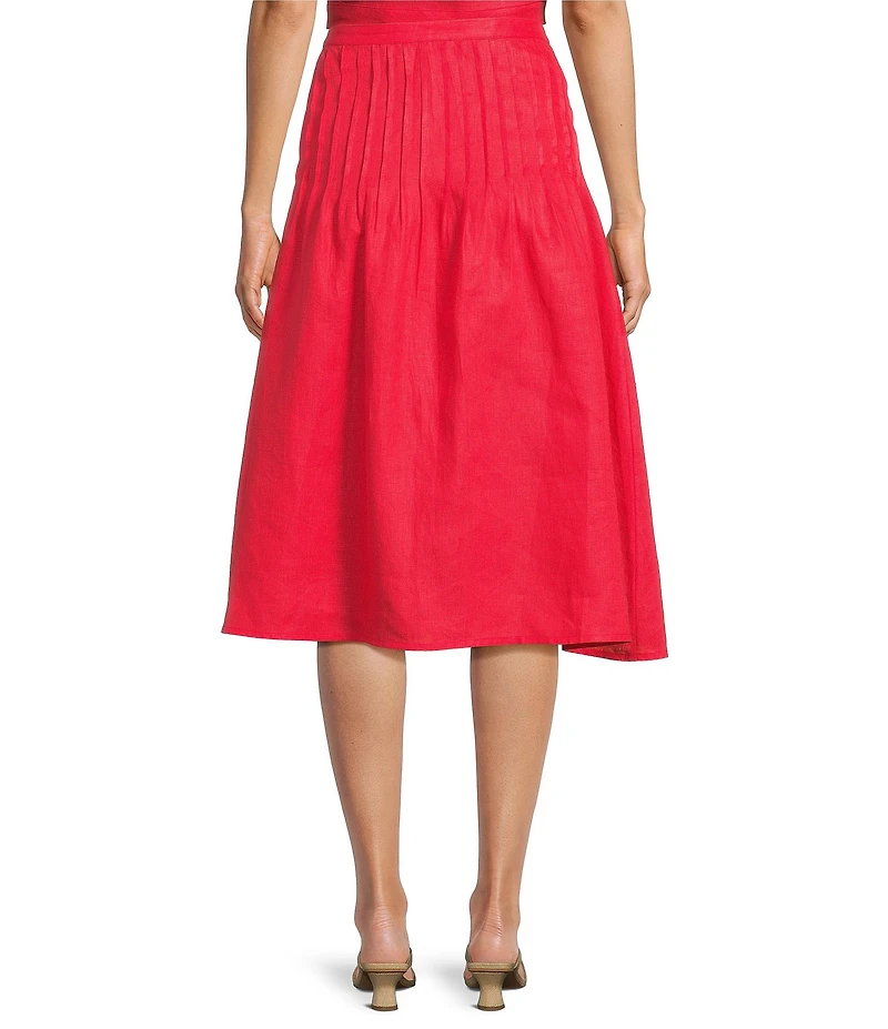 Mason's Daughter Andrea Coordinating Linen Pin Tuck A-Line Skirt
