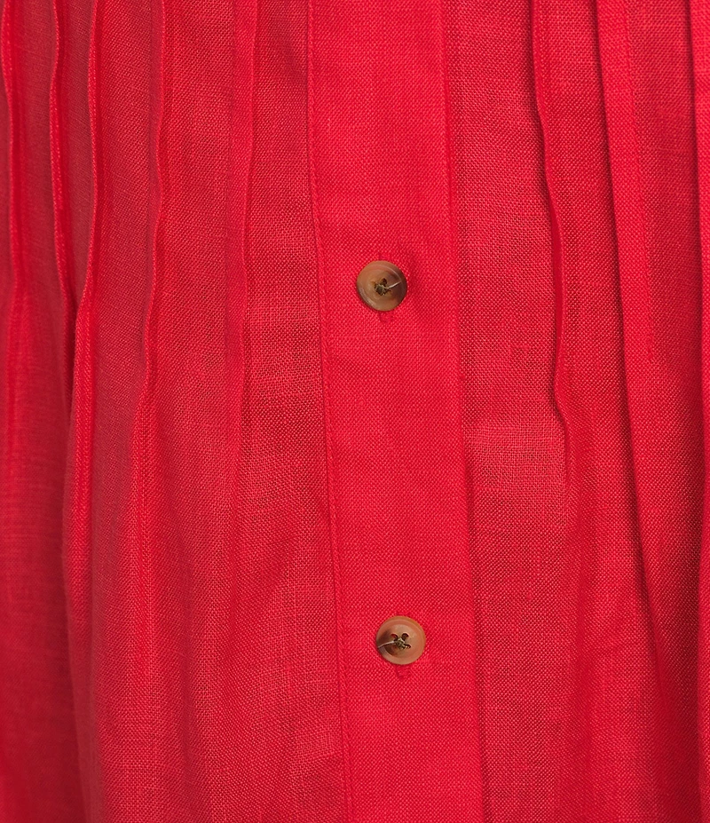 Mason's Daughter Andrea Coordinating Linen Pin Tuck A-Line Skirt