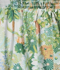 Mason's Daughter Chinoiserie Poplin Square Neck Sleeveless A Line Maxi Dress