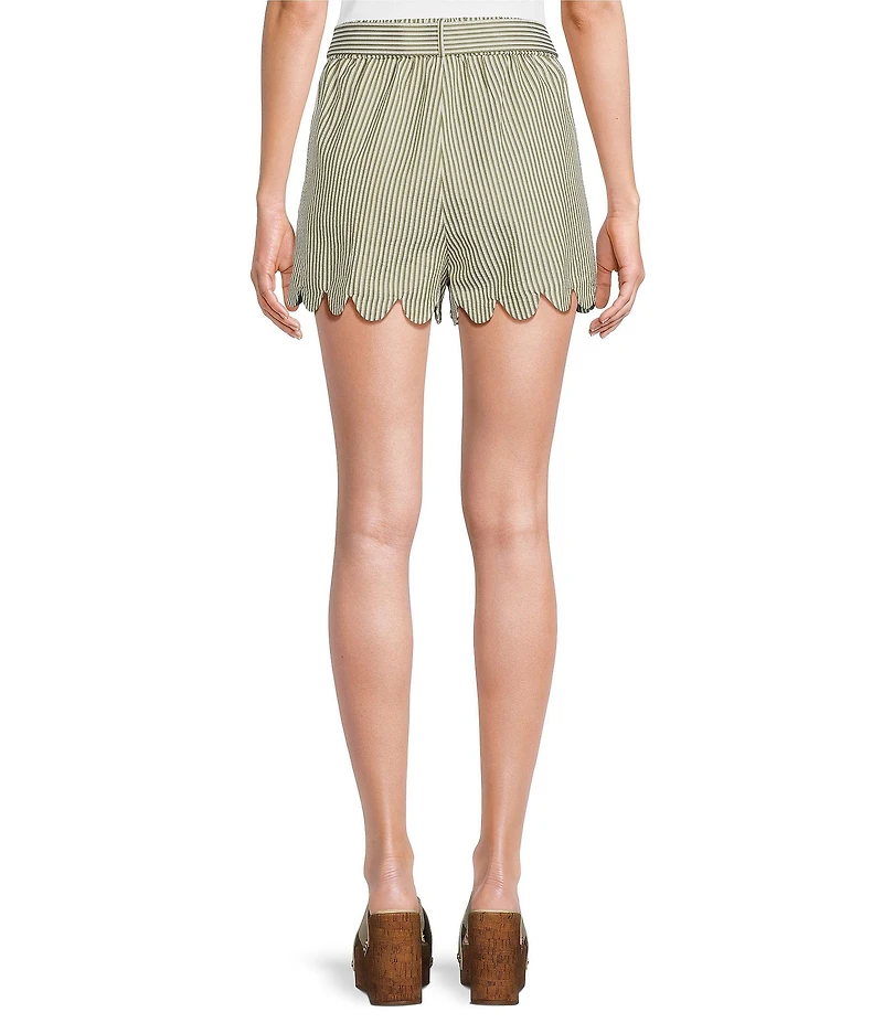 Mason's Daughter Ella Seersucker Scallop Hem Shorts