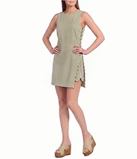 Mason's Daughter Ella Seersucker Scallop Hem Shorts
