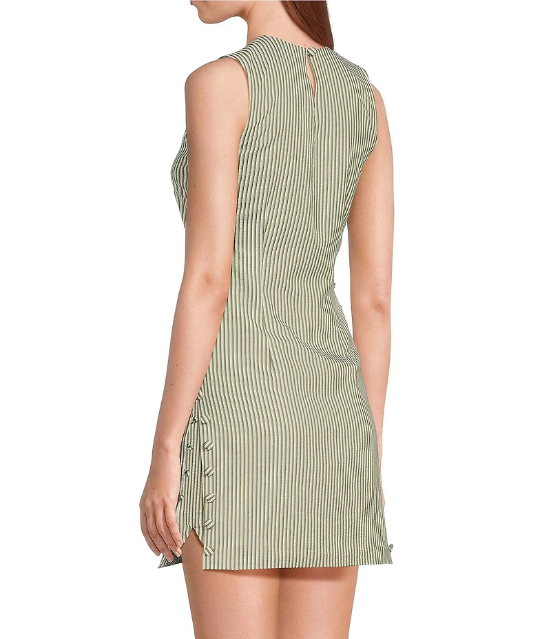 Mason's Daughter Meredith Seersucker Button Side Tunic Dress