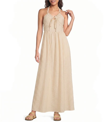 Mason's Daughter Molly Maxi Stripe Halter Dress