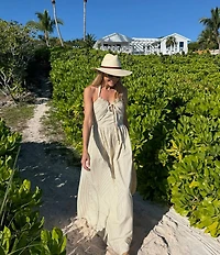 Mason's Daughter Molly Maxi Stripe Halter Dress