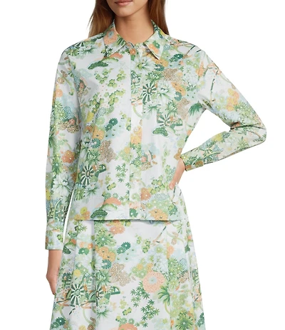 Mason's Daughter Poplin Boyfriend Collar Neckline Long Sleeve Button Down Shirt