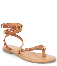 Matisse Athena Studded Leather Ankle Strap Thong Sandals
