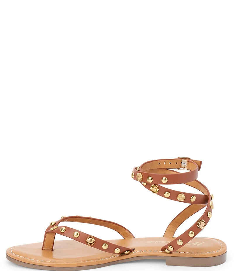 Matisse Athena Studded Leather Ankle Strap Thong Sandals