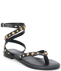 Matisse Athena Studded Leather Ankle Strap Thong Sandals