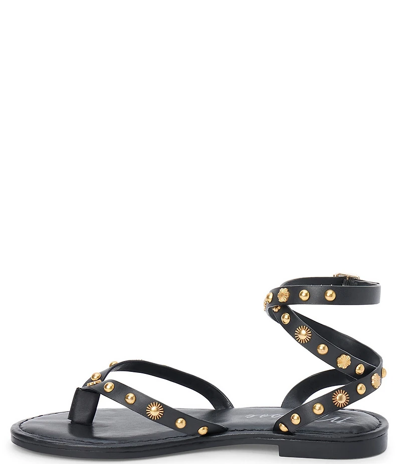 Matisse Athena Studded Leather Ankle Strap Thong Sandals