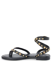 Matisse Athena Studded Leather Ankle Strap Thong Sandals