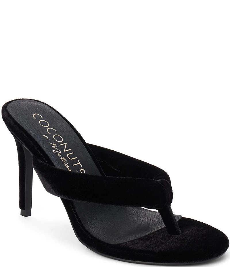 Matisse Calvin Velvet Stiletto Thong Sandals