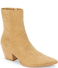 Matisse Caty Croco Embossed Suede Western-Inspired Booties