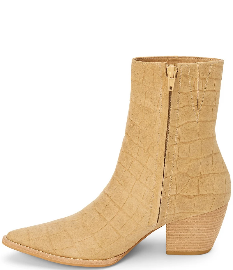 Matisse Caty Croco Embossed Suede Western-Inspired Booties