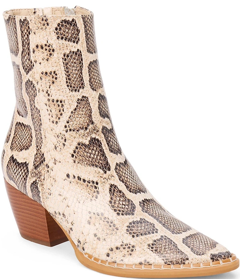 Matisse Caty Snake Embossed Leather Western Inspired Booties
