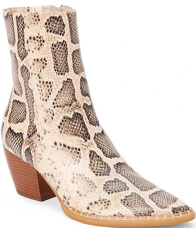 Matisse Caty Snake Embossed Leather Western Inspired Booties
