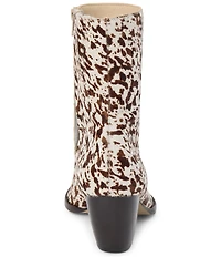 Matisse Caty Spotted Animal Print Calf Hair Western Inspired Booties