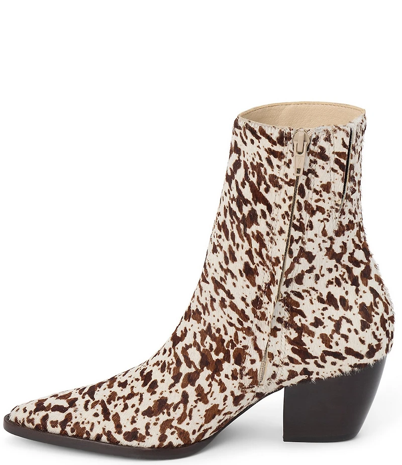 Matisse Caty Spotted Animal Print Calf Hair Western Inspired Booties