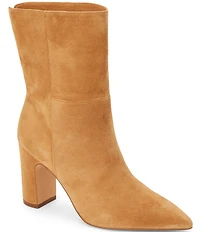 Matisse Celeste Suede Pointed Toe Block Heel Mid Calf Boots