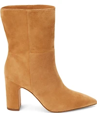 Matisse Celeste Suede Pointed Toe Block Heel Mid Calf Boots