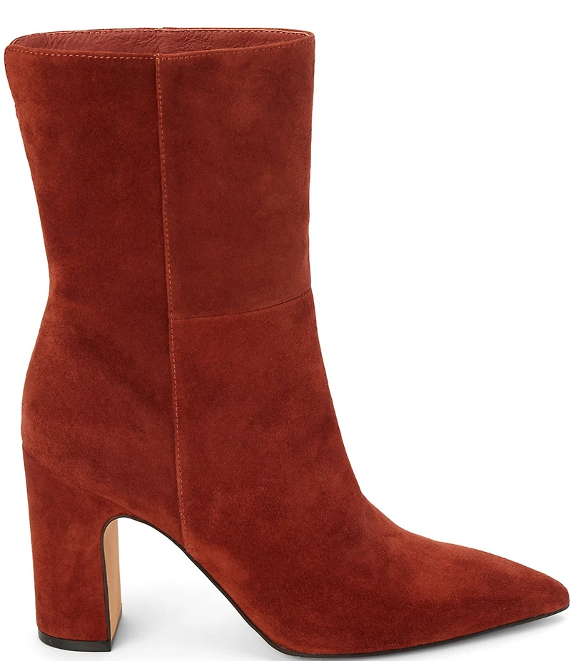 Matisse Celeste Suede Pointed Toe Block Heel Mid Calf Boots