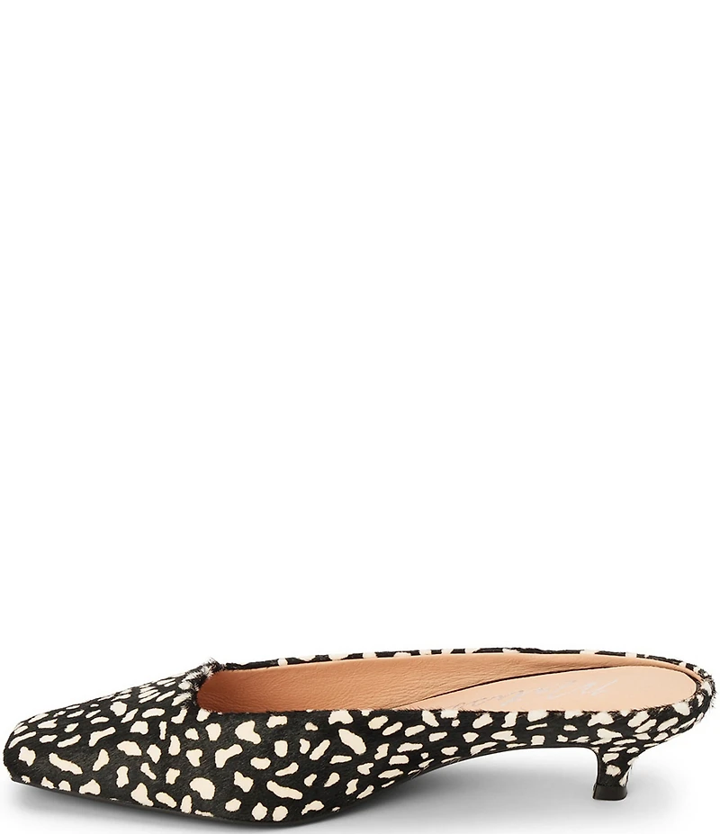 Matisse Classy Animal Print Calf Hair Kitten Heel Mules