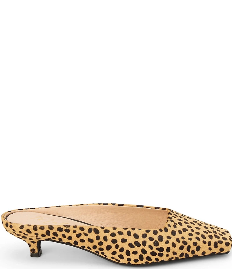 Matisse Classy Cheetah Print Calf Hair Kitten Heel Mules