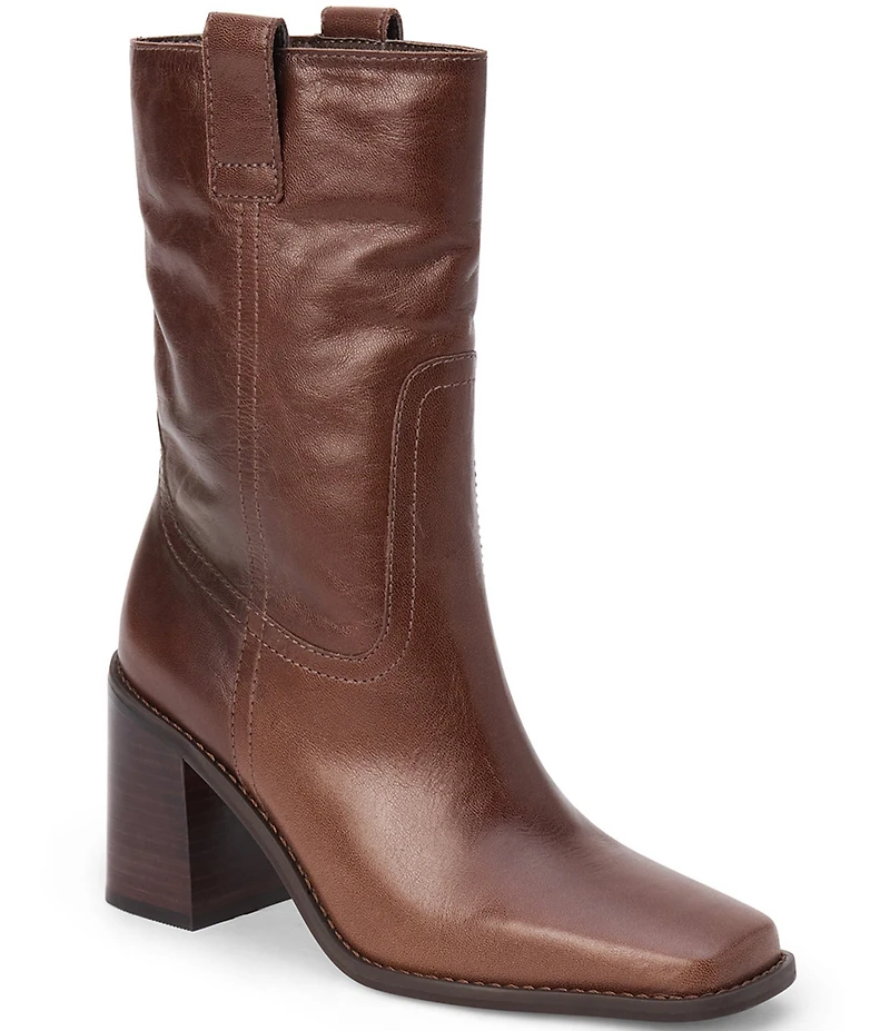 Matisse Downey Leather Mid Calf Block Heel Boots