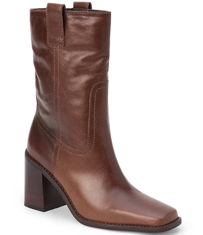 Matisse Downey Leather Mid Calf Block Heel Boots