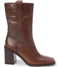 Matisse Downey Leather Mid Calf Block Heel Boots