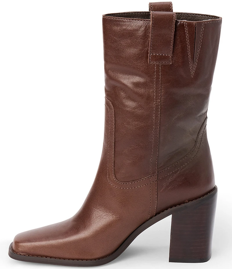 Matisse Downey Leather Mid Calf Block Heel Boots