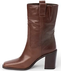 Matisse Downey Leather Mid Calf Block Heel Boots