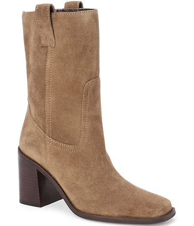 Matisse Downey Suede Mid Calf Block Heel Boots